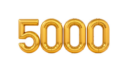 Celebrating a milestone with golden balloons displaying the number five thousandCelebrating a milestone with golden balloons displaying the number five thousand