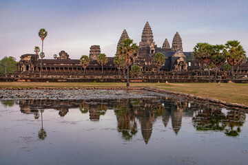 Old ruins of the Angkor Wat temple complex. The temple of the ancient Khmer civilization Ta Prohm, which is located on the territory of Angkor Wat.