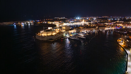 Fototapeta premium Aerial footage in Malta during winter holidays. 