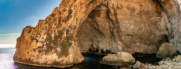 Aerial footage in Malta during winter holidays.	