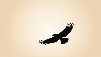 Naklejka premium Artistic silhouette of a bird of prey flying in the sky, ideal for wildlife art.
