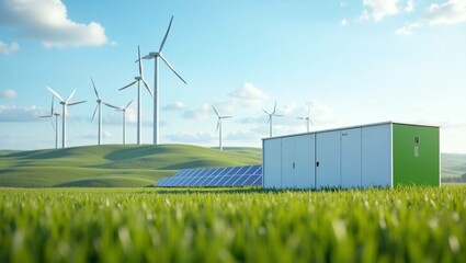 wind turbine and grass