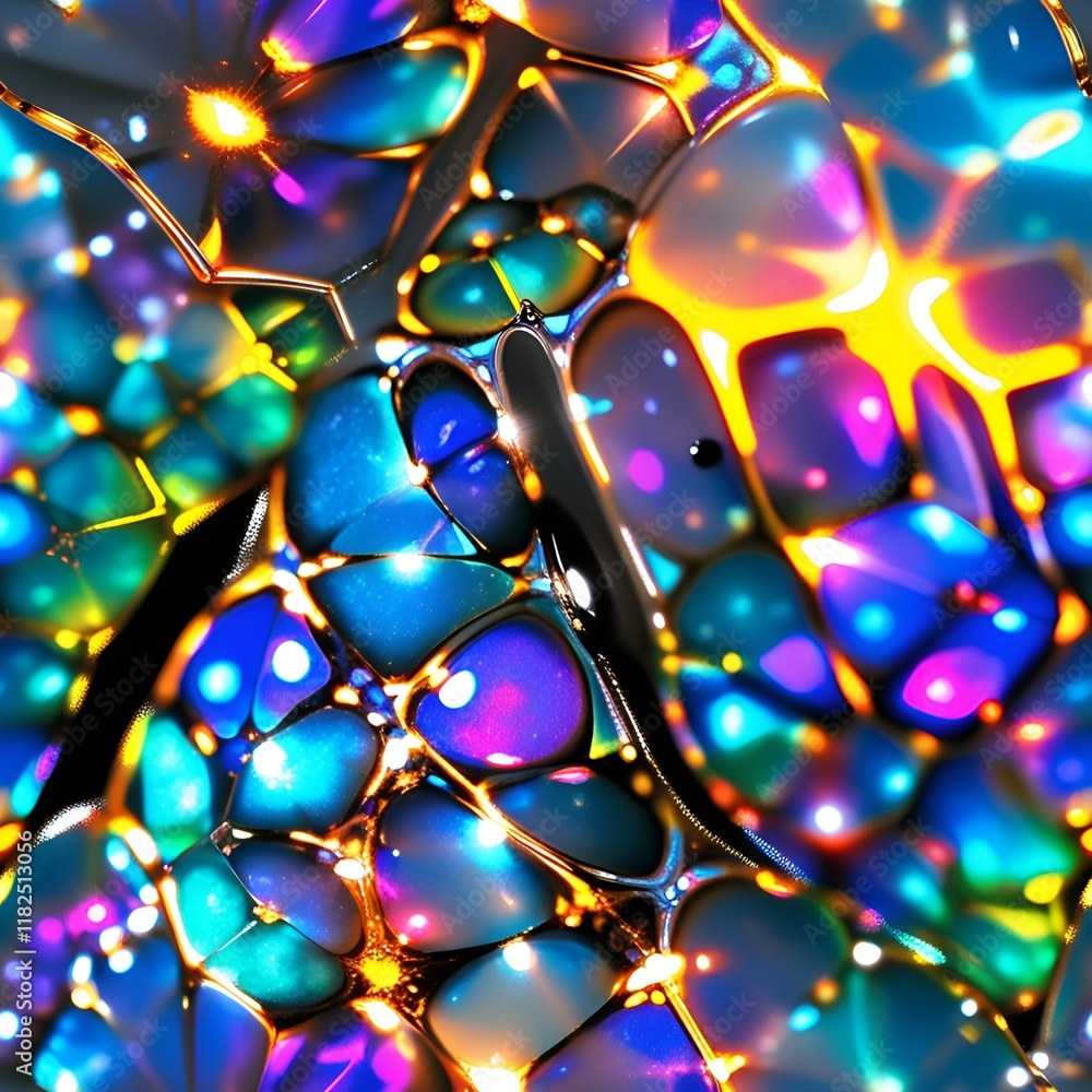 Poster neon seamless pattern with glowing networks