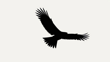 Obraz premium Bold silhouette of a bird soaring in the sky, perfect for nature and wildlife designs.