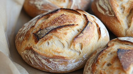 Artisan Crusty Bread, Golden Brown, Homemade Loaf