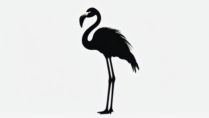 Obraz premium Artistic silhouette of a flamingo, perfect for nature and wildlife themes.