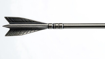 Metal dart arrow displayed against a clean white background detailed close-up.