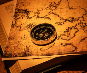compass and map