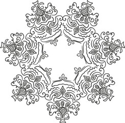 Smooth black lines form an openwork pattern.