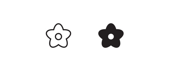 flower icons button, vector, sign, symbol, logo, illustration, editable stroke, flat design style isolated on white
