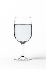 Fototapeta premium A clear wine glass filled with pure water isolated on white background