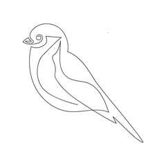 Bird in one continuous line. One line drawing, minimalism. Vector illustration.