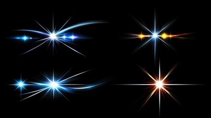 Glowing Starburst Light Effects Pack for Design