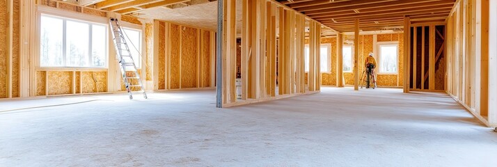  electrician installing wiring in new home