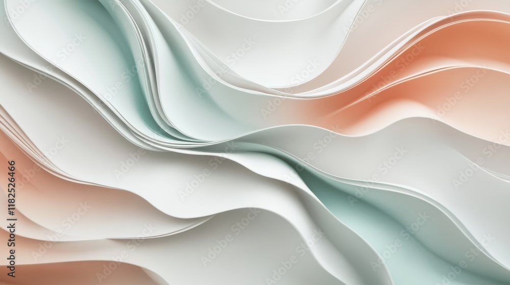 Poster flowing streaks of colorful minimalism abstract design digital art smooth gradient background airy c