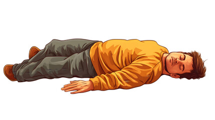 Man Lying Down  Casual Clothes  Sleeping  Resting  Relaxation  Unconscious  Emergency  Hel
