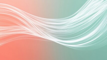 Obraz premium Smooth flowing streaks over muted coral and sage green minimalist design serene background abstract art