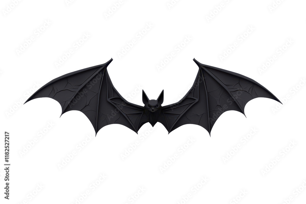 Poster a silhouette of bat with outstretched wings against transparency background, showcasing its distinct