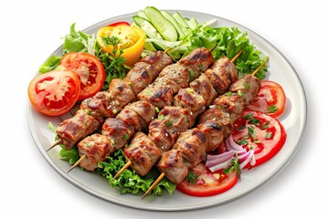 Delicious Turkish Kebabs on Plate