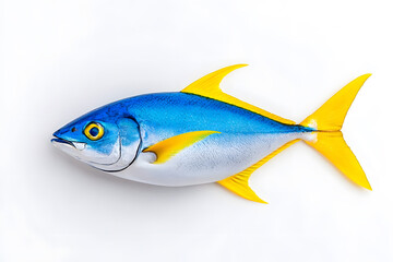 Fresh fish top view isolated on white background