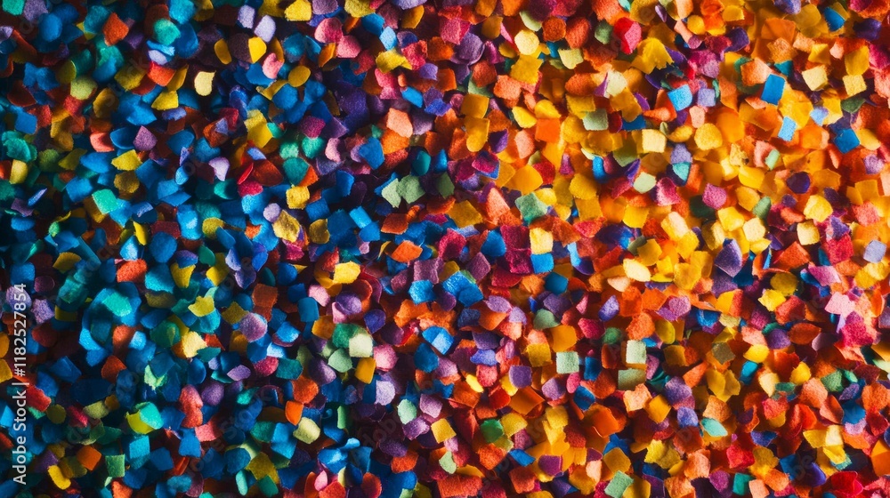Poster colorful abstract background with multicolored confetti-like texture