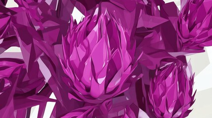Abstract Purple Floral Design - Geometric Flower Arrangement