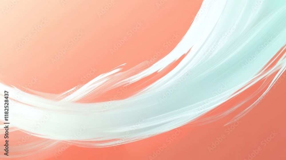 Poster dynamic brush strokes over gradient background abstract art minimalist design fresh aesthetic close-