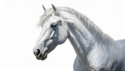 white horse on a white background