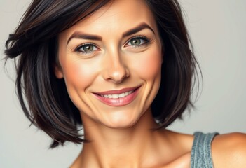 Portrait of a woman with short hair and a subtle smile