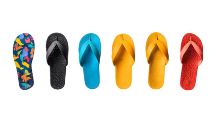 Colorful Summer Flip Flops  Beach Sandals  Vacation Footwear  Trendy Shoes