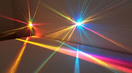 Vibrant Rainbow Laser Lightshow Abstract Background