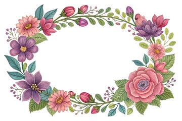 Floral Circle Frame for Decorative Use