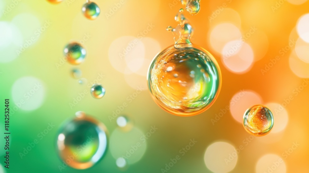 Poster floating orbs in soft gradient backgrounds abstract art digital creation vibrant colors aesthetic vi