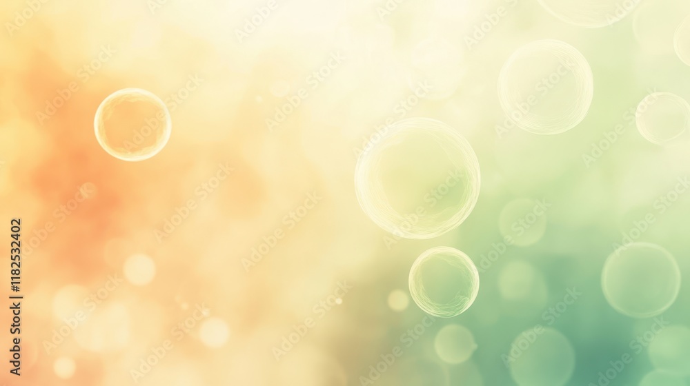 Poster abstract floating orbs in soft gradient colors digital art contemporary design serene atmosphere aes