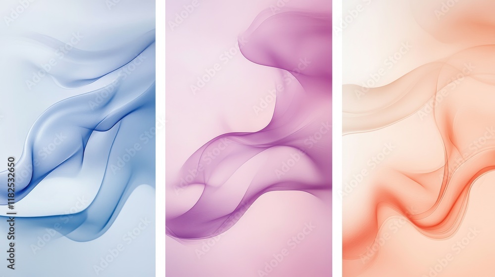 Poster abstract swirling mist backgrounds in soft gradient tones artistic digital design calm atmosphere vi