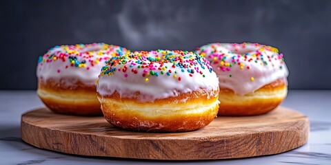 delicious frosted donuts -
