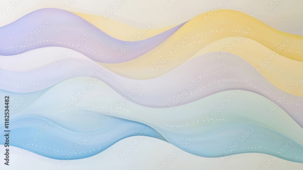 Poster fluid waves of soft pastel colors abstract design minimalist art high-resolution calm environment el