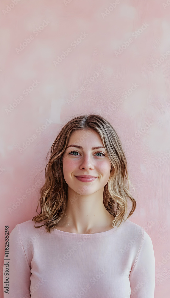 Poster light pink gradient background with a delicate texture -