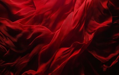 Obraz premium Red silky clothes roaming around black space cinematic