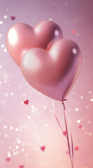 Love is in the air! Celebrate Valentine&rsquo;s Day with this dreamy backdrop of pink heart-shaped balloons and soft white bokeh lights, perfect for adding a touch of romance to any design.