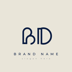 B and D logo design. BD abstract Letters Logo Monogram. This logo design is the process of creating a visual symbol that represents a brand, company, or individual.