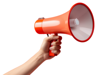 PNG Hand holding megaphone electronics technology appliance.