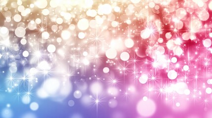 Magical Sparkling Lights Bokeh Background, Festive Pink, Purple, Blue Gradient