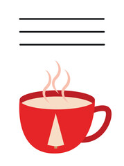 Simple Christmas and New Year card with holiday symbols and space for inscription.