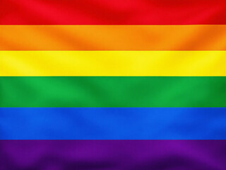 Naklejka premium Colorful LGBTQ pride flag with diverse stripes.