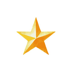 Obraz premium Star Watercolor Illustration. Vector golden star icon, isolated on white background.