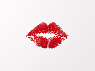 Fototapeta premium Sensual red lips with glossy shine, close-up beauty.