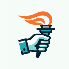 vector hand with torch