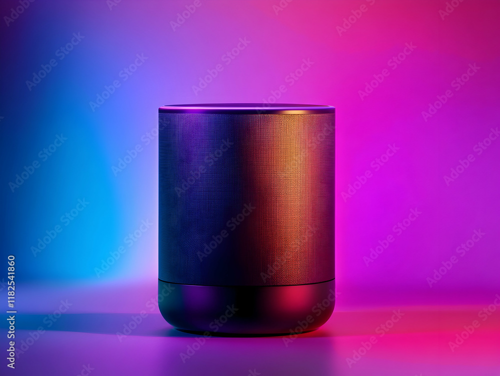 Aufkleber modern speaker with sleek design displayed against a vibrant background for a dynamic visual effect 