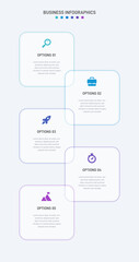 Vertical progress bar featuring 5 arrow-shaped elements, symbolizing the five stages of business strategy and progression. Clean timeline infographic design template. Vector for mobile presentation.